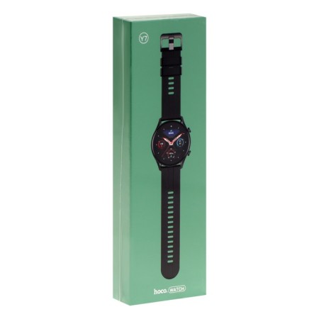 Smart hours Hoco Y7, 1.32 ", 360x360, IP68, BT5.0, 330 mAh, alarm clock, stepomer, black-7