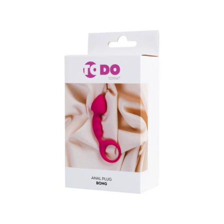 Anal plug bong, silicone, pink color, 12.5 cm, d = 2.5 cm-3