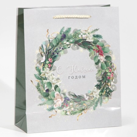 Laminated vertical "New Year's Wreath", ML 21 x 25 x 8 cm, New Year-2