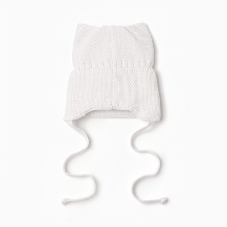 Baby hat with ears Minaku rr 42-44, milk color-6