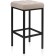 Stool Bar loft Metal/fabric, black/beige 34x34x65 cm