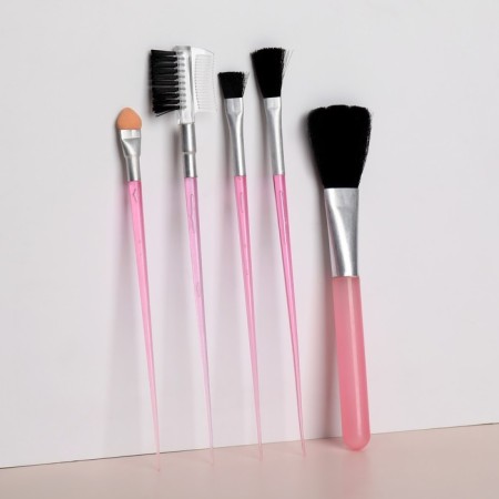 A set of makeup brushes, 5 objects, pink color-2