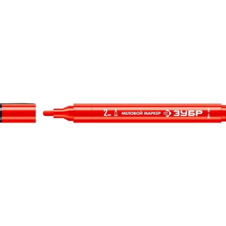 Zubrov marker MM-400 06332-3, chalk, round, 2 mm, red-1