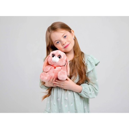 Soft toy "Bunny La Pu-la", pink color, 20 cm-5