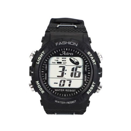 Men's Watch Electronic Astres Fashion, Silicon strap, waterproof, black 97318