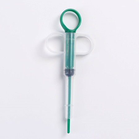 A universal set for dosing drugs and food, with silicone nozzles, green-1