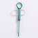A universal set for dosing drugs and food, with silicone nozzles, green
