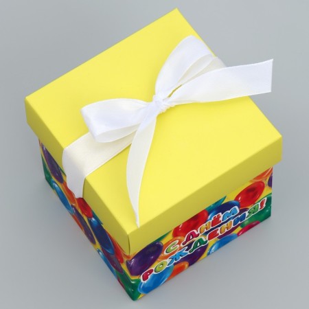 Gift folding box, packaging, "Happy Birthday", 10 x 10 x 10 cm-2