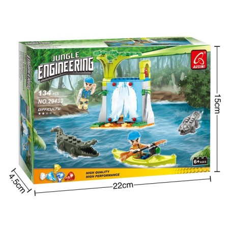 Designer Jungle "Waterfall with crocodiles", 134 details-2