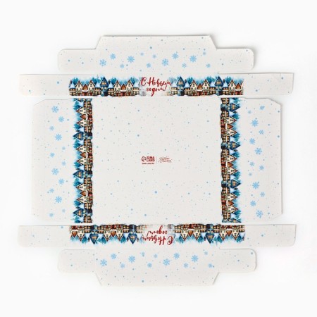 Box for confectionery "Snow City", 15 x 15 x 20 cm, New Year-5