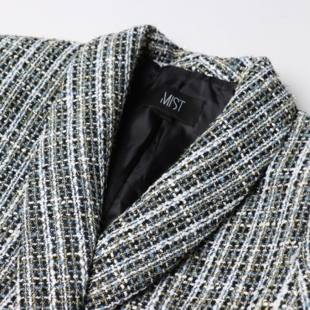 Jacket tweed double -breasted mist p. 46. ​​Blue-9