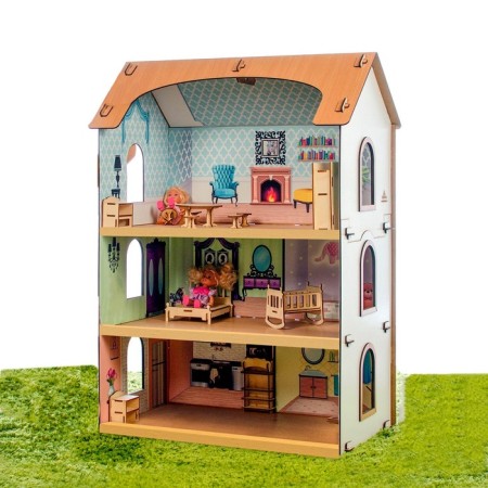 Designer "Puppet House Sofia" without furniture and dolls-1