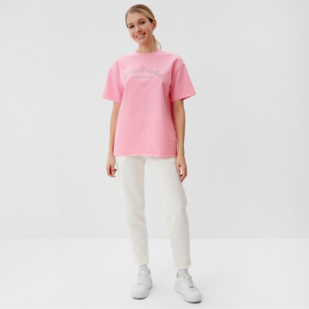 Women's T-shirt Minaku Oversize Fit: Sporty & Sty! Light pink color, river 42-1