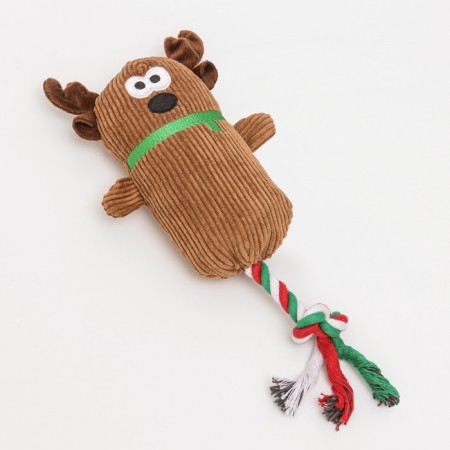 Soft toy for dogs "Deer with a rope" with a squeak, 39 x 13 cm-1