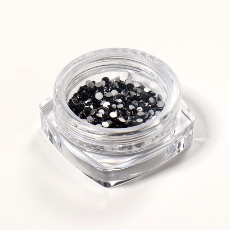 Rhinestones for decor, round, multi -size, black color-3