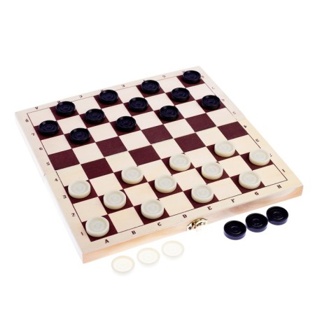 Chess "Levy" + set of checkers as a gift, checkers D-2.6 cm, king H-7.5 cm, pawn H-3.5 cm-1