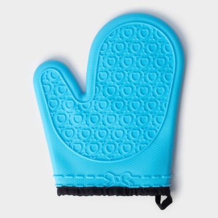 Mittens for hot share "Profi", silicone, 22 × 19 cm, blue color-5