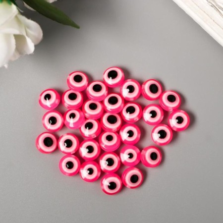 Beads for creativity plastic "Eye from the evil eye - pink" set of 30 pcs 0.7x1x1 cm-1