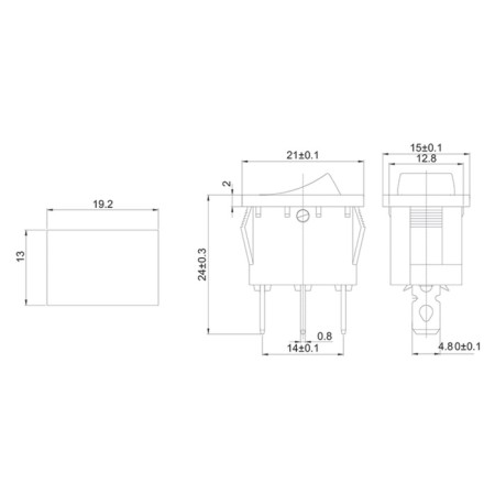 Klavichny switch 250V 6A (3C) On-off green with Mini backlight (RWB-206, SC-768) Rexant-1
