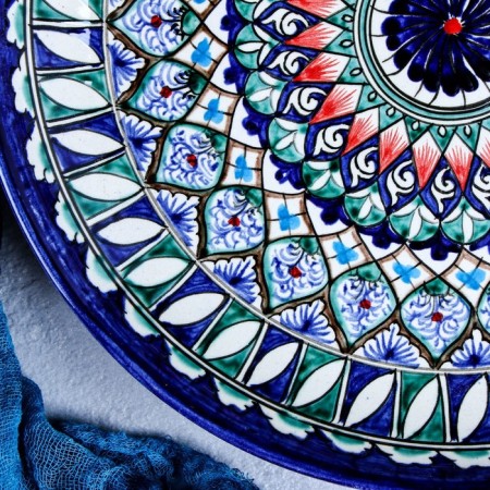 Largan Rishtan ceramics "Patterns", 28 cm, blue-5