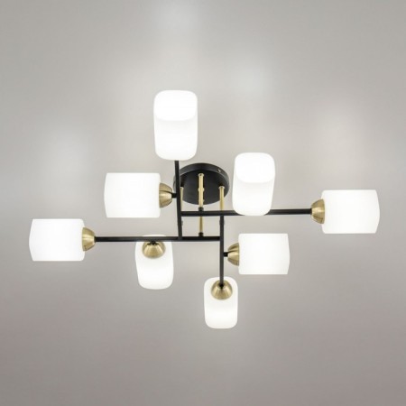 Ceiling chandelier Citilux "Henry" CL130285, 79.5x79.5x1.5 cm, 8x75W, E27, Black Color Black-9