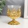 Glass candlestick, plastic on 1 candle "Back" glass on the leg gold 7.5x6x6 cm