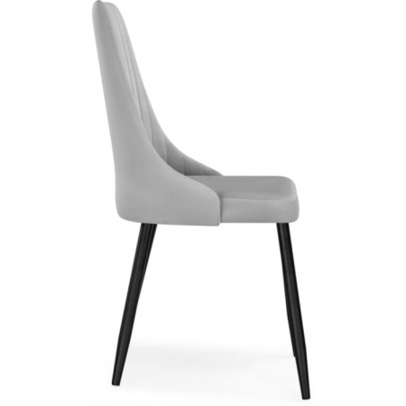 Stol on a metal frame is light gray, metal/velor, black/gray 49x60x95 cm-2