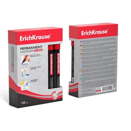 Permanent marker 0.5-4.6 mm, Erichkrause P-300, mowing tip, red-2