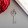 Decor for creativity metal, rhinestones "Key with flower" silver 4x1.5 cm