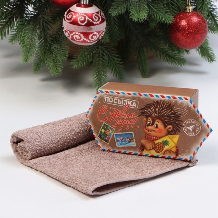 New Year. Tenle Ethel "New Year's Parcel" 30x30 cm, 100% HL, 340 g/m2