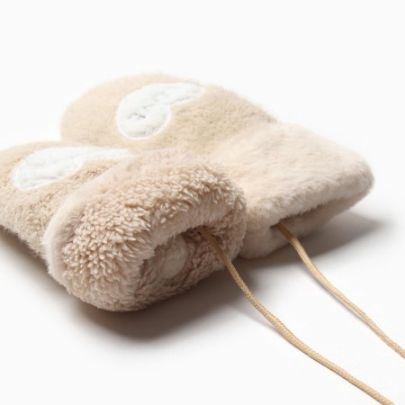 Women's mittens for claim Minaku Love 24 cm beige-2