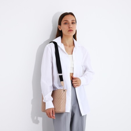 Cross-Bodi Bag on a zipper, beige color-5