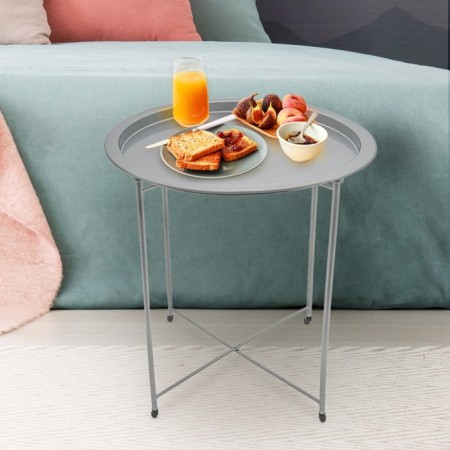 Folding metal table-stalk 2 in 1, 470 × 470 × 505 mm, silver color-6