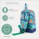 Baby backpack on a zipper, an external pocket, a reflective strip, the color of turquoise