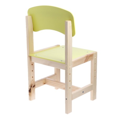 Wooden chair, children's, adjustable, yellow color-3