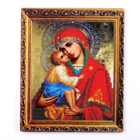 Diamond embroidery with partial filling "Pochaevskaya" 21 × 25 cm, canvas, capacity-1