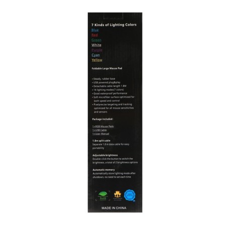 Mouse mat, 35x25x0.3 cm, with backlight RGB, USB, black-15