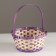 Wicker basket, d21xh24 cm, purple, bamboo
