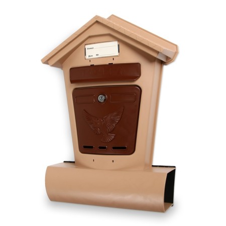 Mailbox, plastic, "elite", with a lock, beige-3