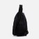 Male sling bag, artificial leather, headphone opening, black color