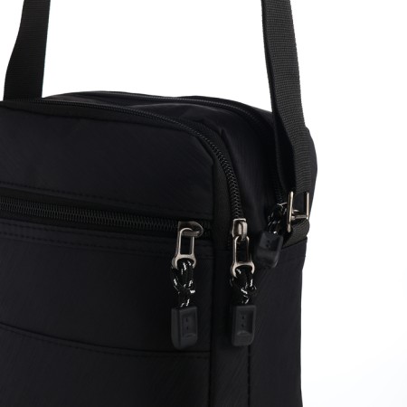 Men's bag 20*8*23, 2 Otv on the zipper, n/k, black-3