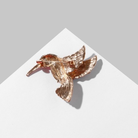 Broach "Bird" hummingbirds, color in gold-1
