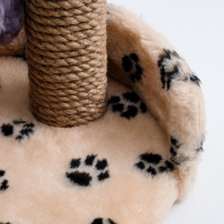 A bed with a clatter for kittens, 34 x 26 x 34 cm, jute, a mix of flowers-3
