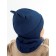 A cap on ties with ears children's Amarobaby Pure Love Bear, with a lining, size 40-42 cm, blue color