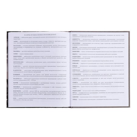 Diary for a music school, 48 sheets, hard cover, matte lamination, selective varnish, with reference information, block 60g/m2-17