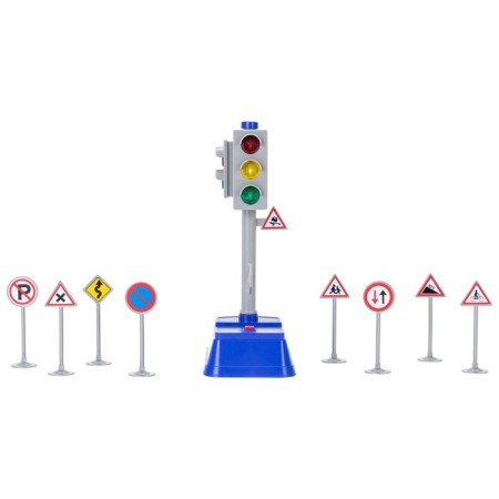 Traffic light 23 cm, light/sound, + 8 road signs-1