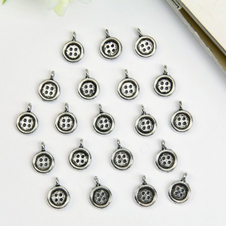 Decor for creativity Metal "Button" silver 1.3x1.3 cm-2