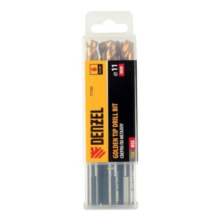 Drill Denzel 717223, 11 mm, HSS-Tin, Golden Tip, 6 pcs.-4