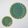 Diningrian “Vignetka”, 7 objects: D = 30 cm - 1 pc, D = 18 cm - 6 pcs, the color of the gold, blue