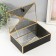 Casket glass, leatherette with a metal frame "Butterfly" black 24x16.5x8 cm